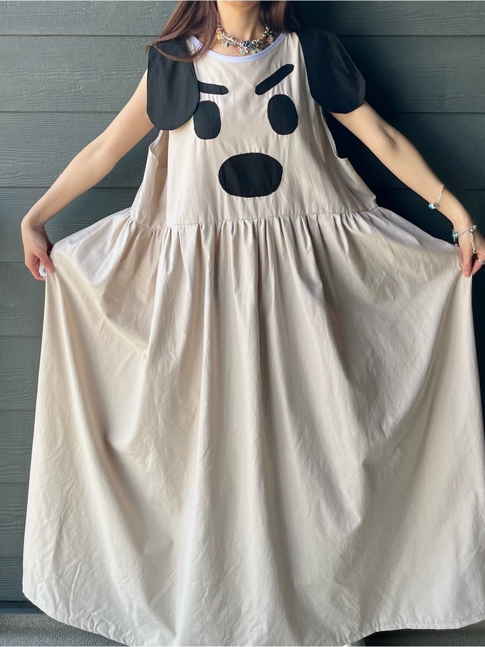 Puppy Mood | Handmade Patchwork Puppy Face Dress SKU 08214